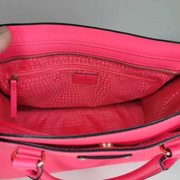 Kate Spade Bright Pink Leather Handbag and Matching Leather Purse NEAR MINT! - Picture 9 of 16